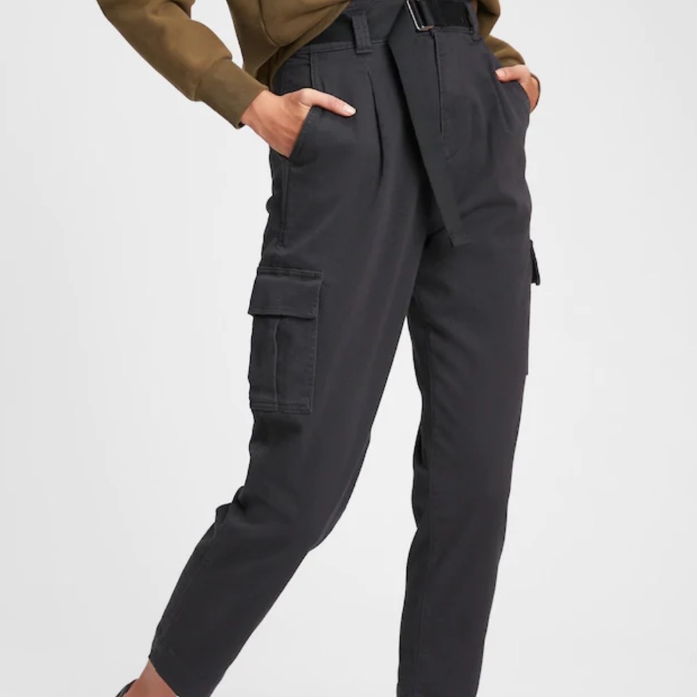 High rise cargo pants